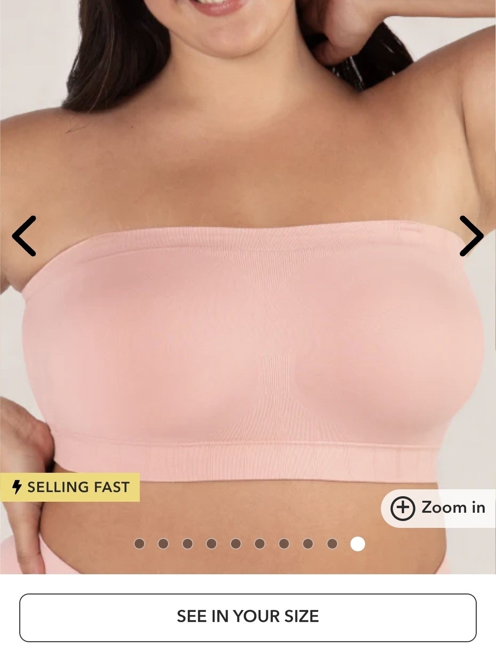 Shapermint Convertible Strapless Bandeau Bra - Dusty Rose 3XL - Picture 3 of 6